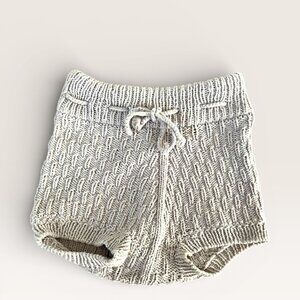 Miou Kids Baby Cotton Knit Caterpillar Shorts Adjustable sz S 0-12m Gray Grey